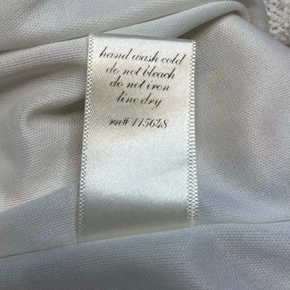 Quinn Sz M Tweed Shift Dress White Sleeveless Pastel Coastal Preppy Spring Style